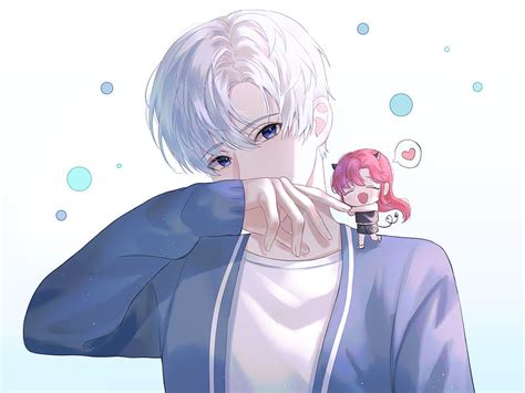 Anime Boy White Hair Blue Eyes