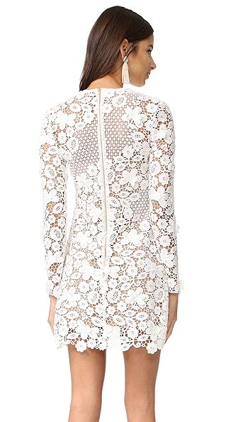 Self Portrait 3d Floral Guipure Lace Mini Dress White Modesens