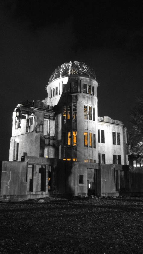 Atomic bomb dome memorial by night, 1 Dec 2016, Hiroshima, Japan. : pics