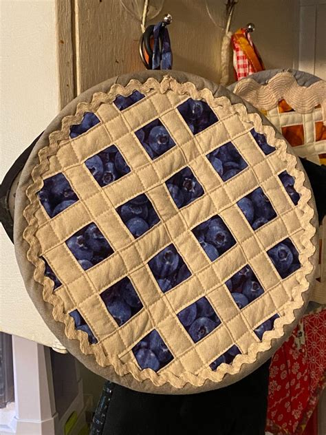 Pie Potholder Hot Pad With Matching Loop Etsy