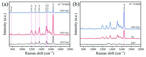 A Comparison Of The Sers Spectra Of 10 −5 M Rhb On Znoag Substrates