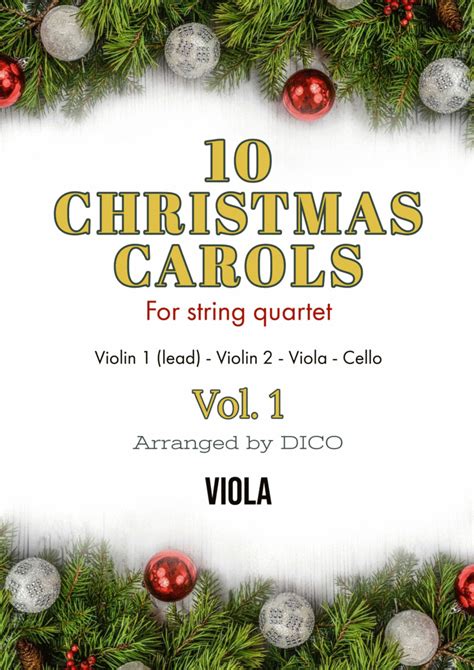 Christmas Carols For String Quartet Vol Viola Arr Dico