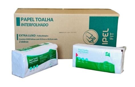 Papel Toalha Interfolhas Folhas Simples IPEL FIT Caixa C 5000 Folhas