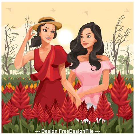 Travel cartoon illustration vector free download