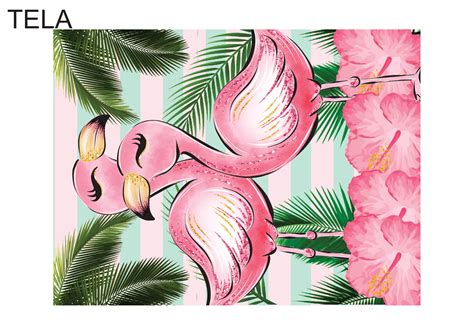 Quadro Flamingo Rosa E Verde 1 OrigamiAmi