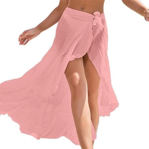 Dilwe jupe cache cœur longue plage Maillot de Bain pour Femme Cover Up Sarong Bikini Maillots de