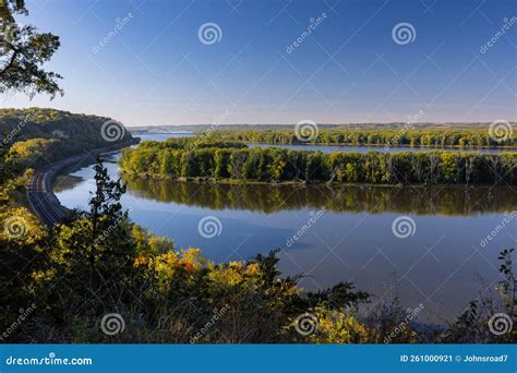 Mississippi River Scenic Autumn Landscape Stock Image Image Of