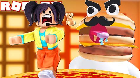 An Evil Hamburger Wants To Eat Me Roblox Escape Fast Food Obby Youtube