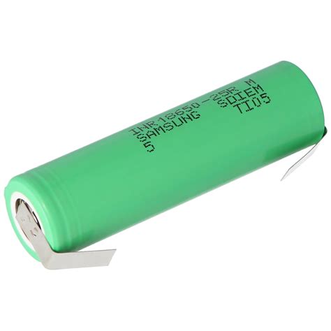 Samsung INR18650 25R 2500mAh 3 6V 3 7V ungeschützt mit Lötfahne U