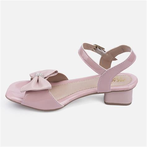 Sand Lia Feminina Salto Infantil Verniz La O Brilhante Strass Nude