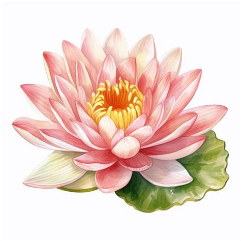 Premium Photo | A watercolor drawing of a lotus flower.