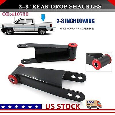 Rear Drop Shackle Lowering Kit For Chevy Silverado Sierra