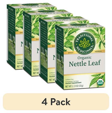 4 Pack Traditional Medicinal Nettle Leaf Organic Tea Bags 16 Count