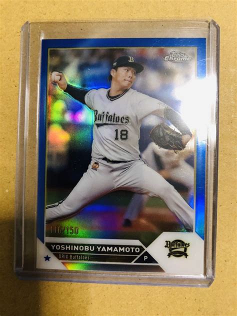 Yahooオークション 2023 Topps Npb Chrome オリックス 山本由伸 Blu