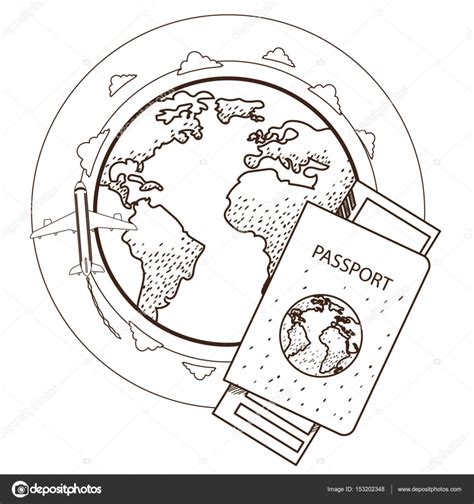 Passport Ticket Globe Plane Stock Vector By ©filkusto 153202348