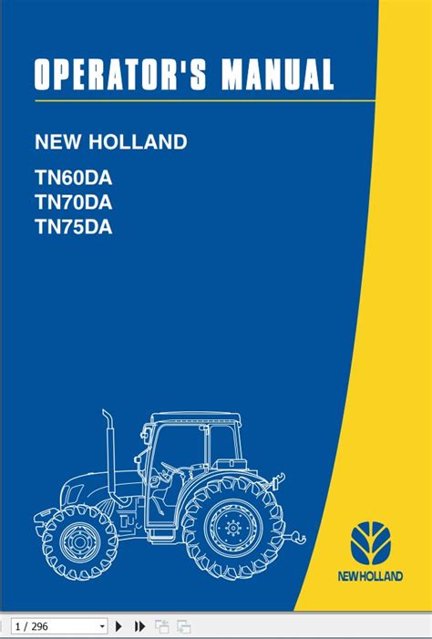 New Holand Tractor Tn Da Tn Da Tn Da Operator S Manual