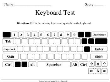 Blank Computer Keyboard Worksheet