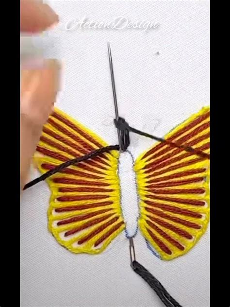 Hand Embroidery Butterfly Amazing Shorts Youtube