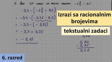 Izrazi Sa Racionalnim Brojevima Tekstualni Zadaci Matematika Za