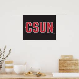 CSUN Logo on Black Poster | Zazzle