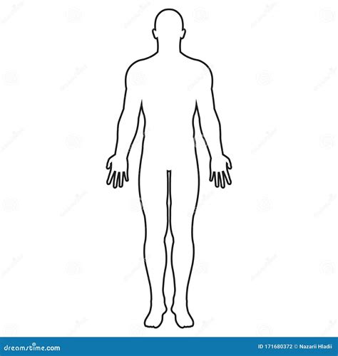 Vector Illstration Of Human Body Icon. Outline Design. Isolated ...