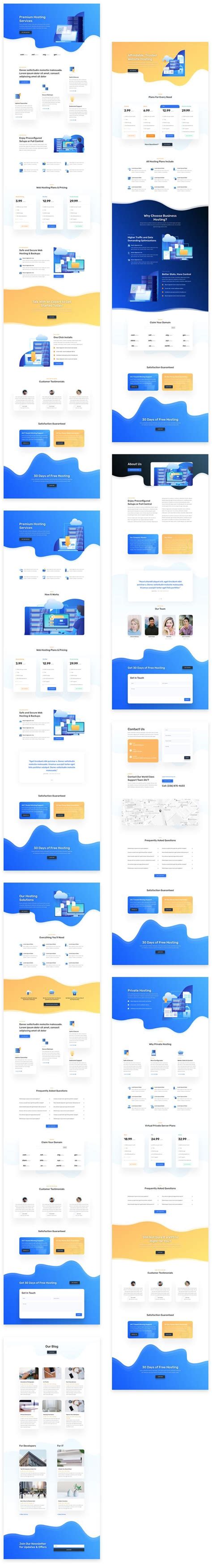 Get A Free Vibrant Hosting Company Layout Pack For Divi