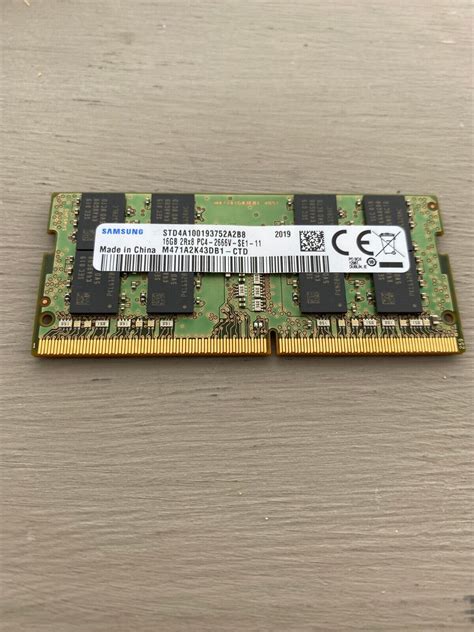 Samsung DDR4 16GB PC4-25600 2666MHz SO-Dimm Laptop RAM Memory ...