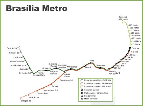 Brasilia metro map - Ontheworldmap.com