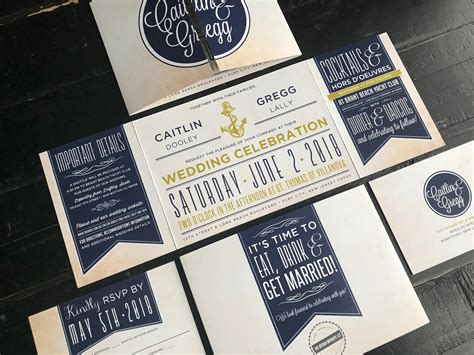 Nautical Custom Fold Wedding Invitation Suite Yacht Club Etsy