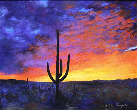 Desert Sunset 4 Painting by M Diane Bonaparte