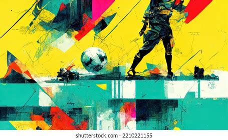 Soccer Sports Themed Abstract Painting Football Stock Illustration ...