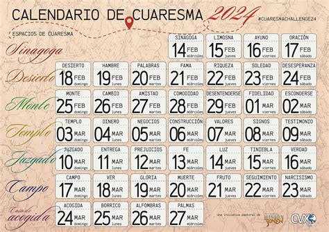 Calendario de Cuaresma 2024 CVX en España