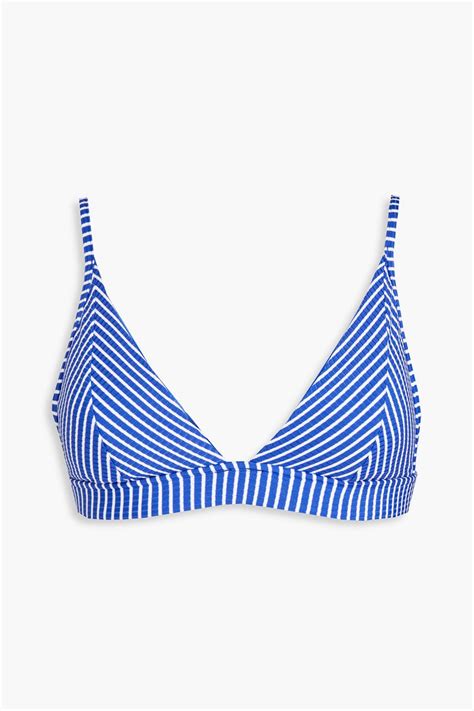 Seafolly Go Overboard Striped Ribbed Triangle Bikini Top The Outnet