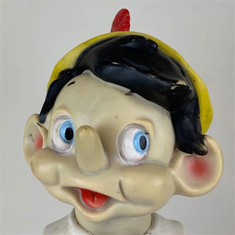 Large Ledra Plastic Pinocchio Squeaky Toy Walt Disney Productions