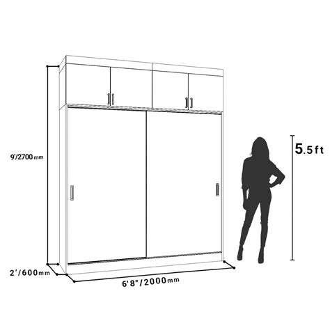 2 Door Sliding Wardrobe With Light Grey and Mango Laminate – Qarpentri