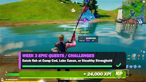 Catch Fish At Camp Cod Lake Canoe Or Stealthy Stronghold Fortnite