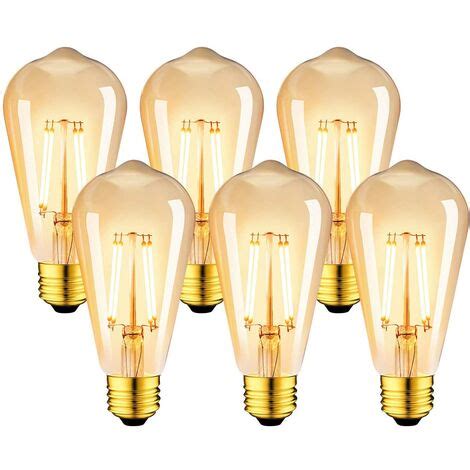 Lot De Ampoules Led W Edison Vintage E Ampoule Filament St