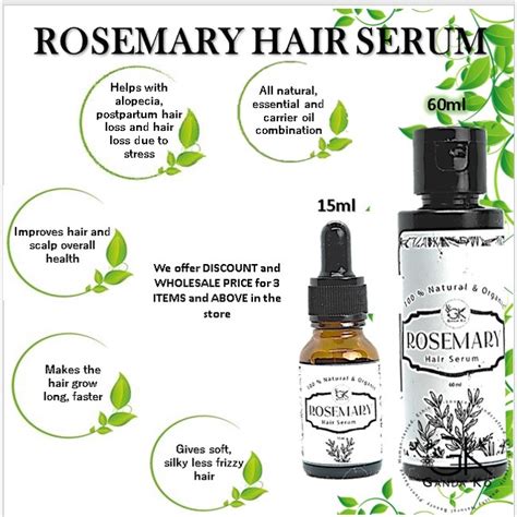 Rosemary Hair Serum For Hair Growth Includes Carrier Oil Ready To Use