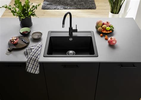 LEGRA 6 SILGRANIT Black W O Pop Up Waste BLANCO