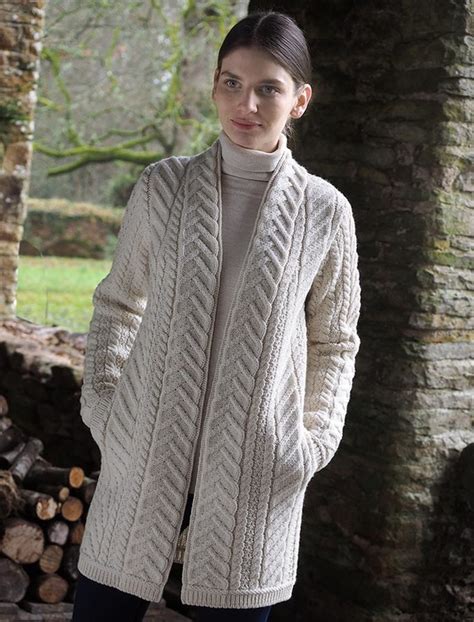 Super Soft Open Aran Cardigan Knitted Coat Pattern Knitted Coat Aran Sweater