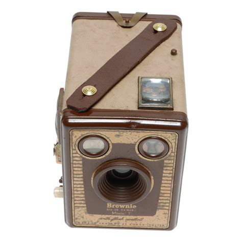 Kodak Brownie Six 20 Model F Box Camera With Flash Contacts Vintage