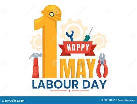 Happy Labor Day On May Illustration With Different Professions And