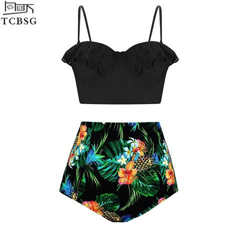 Tcbsg 2019 New Arrival Plus Size Swimwear Women Swimsuit Push Up High Waist Bikinis Bathing Suit