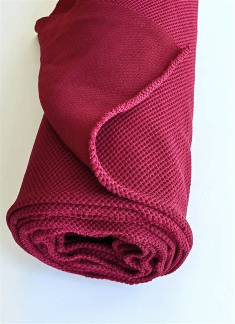 DESTASH Thick Scuba Jaquard Knit Burgundy FabricStore