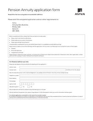 Aviva Annuity Application Form Fill Online Printable Fillable