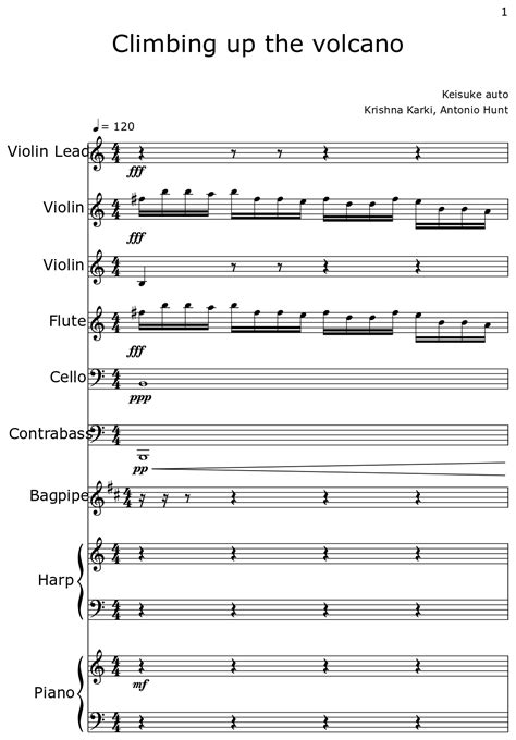 Climbing Up The Volcano Sheet Music For Violin Lead Violin Flute