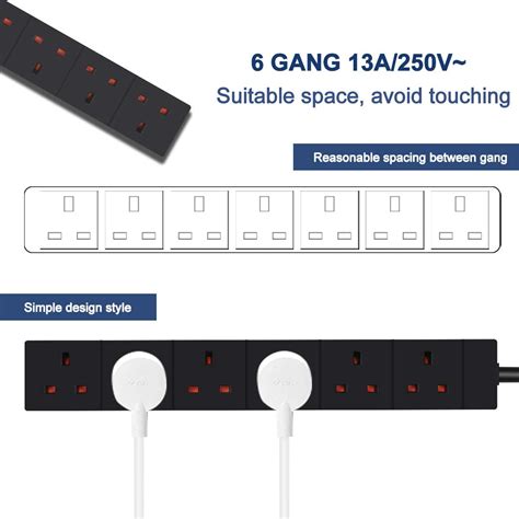 6 Gang Unswitched Extension Lead 5m (KF-EB-6E/5M) - ExtraStar Electrical UK