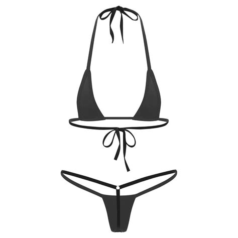 Womens Micro Bra With G String Mini Bikini Swimwear Beach Swimsuit Lingerie Sets EBay
