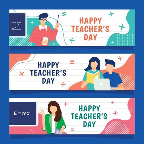 Happy Teacher S Day Banner Collection Vector Art At Vecteezy