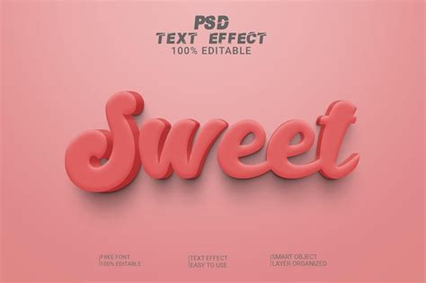 Premium Psd 3d Sweet Psd Text Effect Style Editable